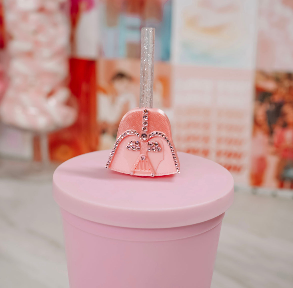 Crystal Father Straw Charm