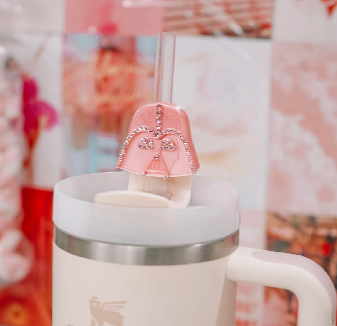 Crystal Father Straw Charm