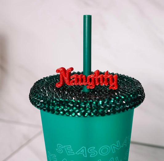 Naughty or Nice Straw Charm
