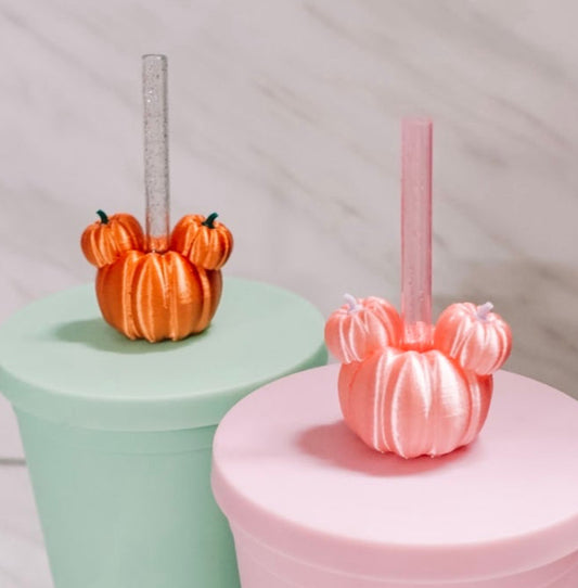 3D Ear Pumpkin Straw Charm