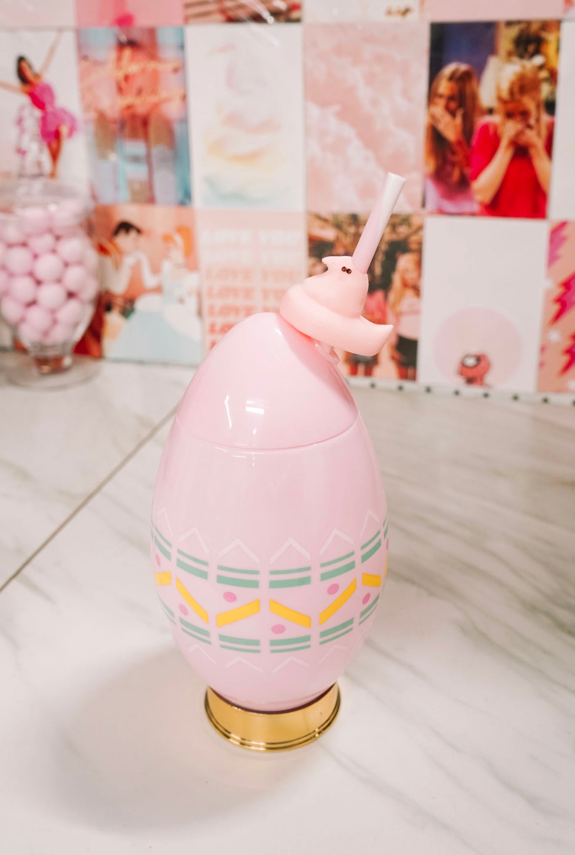 Marshmallow Chick Straw Charm