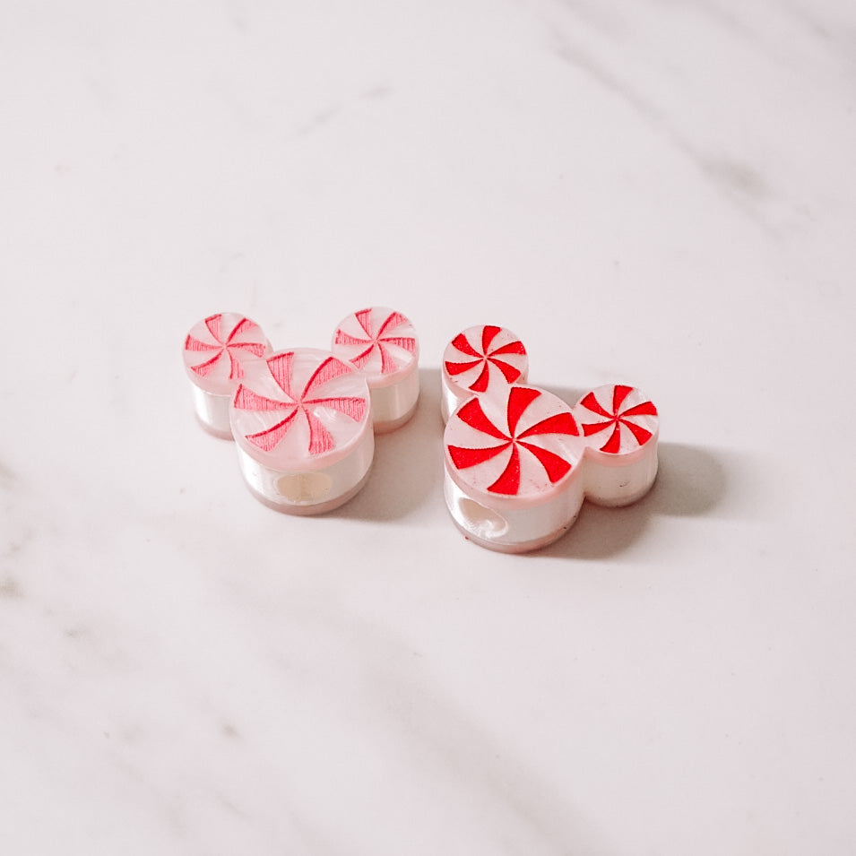 Peppermint Candy Mouse Straw Charm