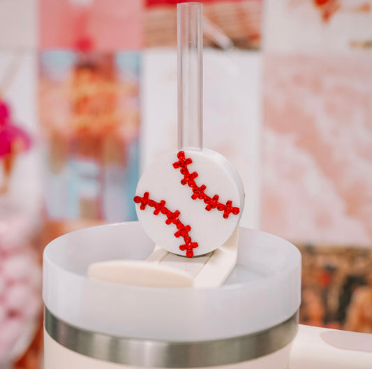 Baseball Straw Charm