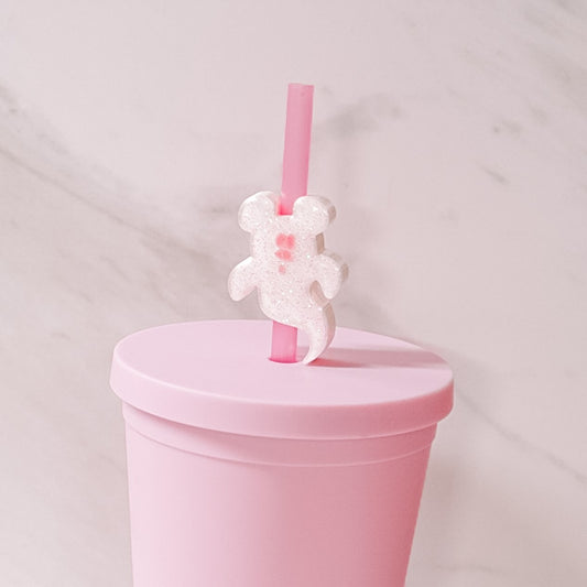 Mouse Ghost Straw Charm