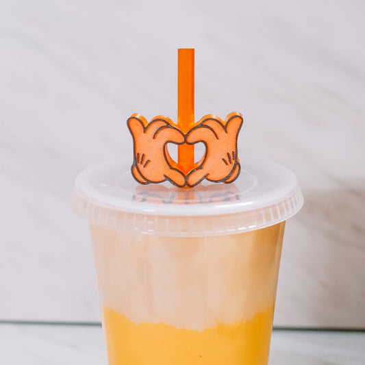 Heart Gloves Straw Charm