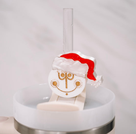 Clock Santa Straw Charm