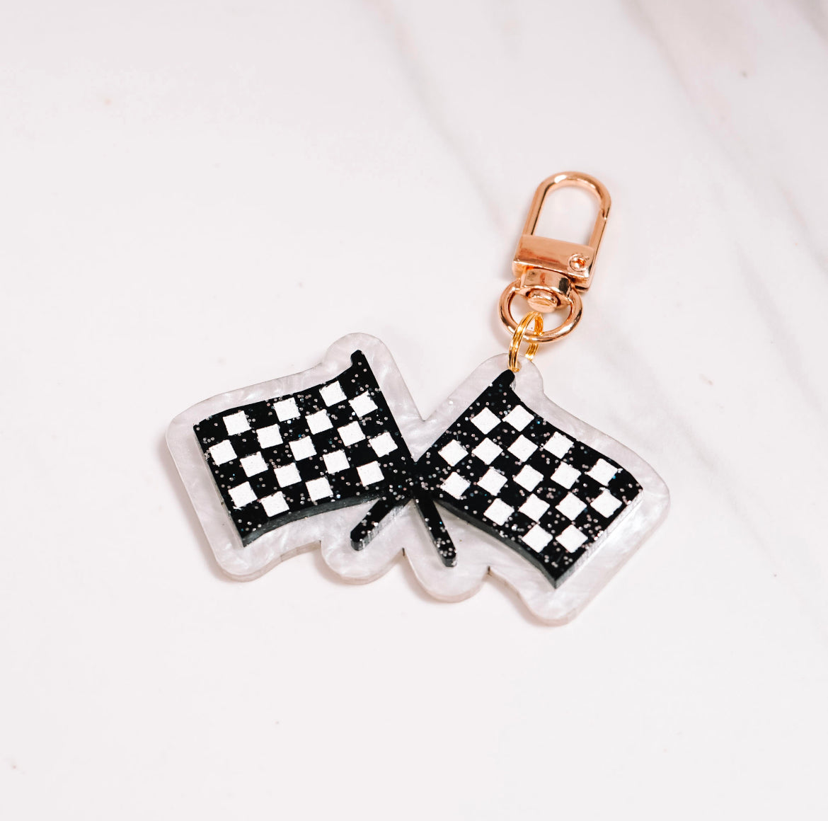 Checkered Flag Bag Charm