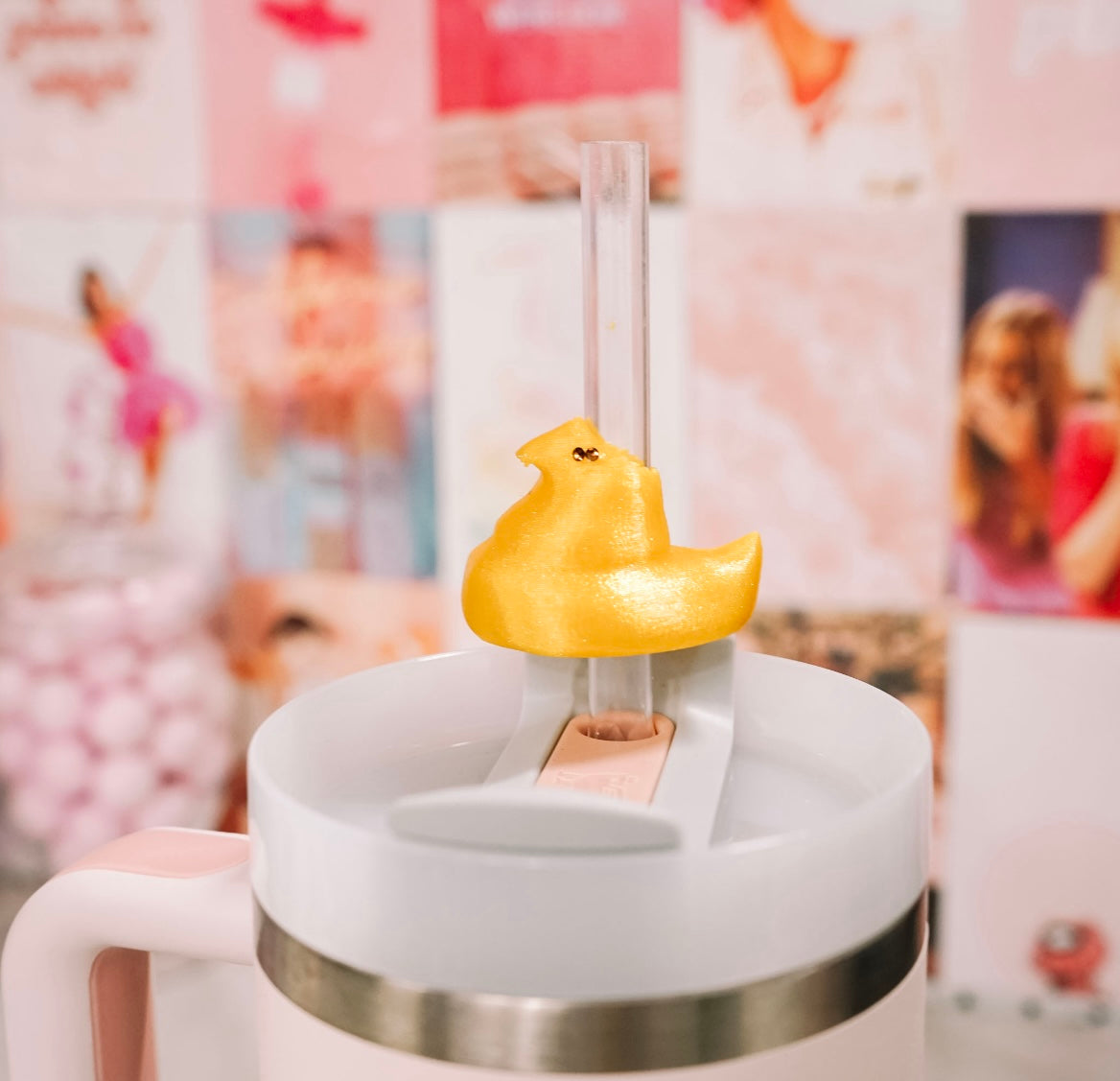 Marshmallow Chick Straw Charm