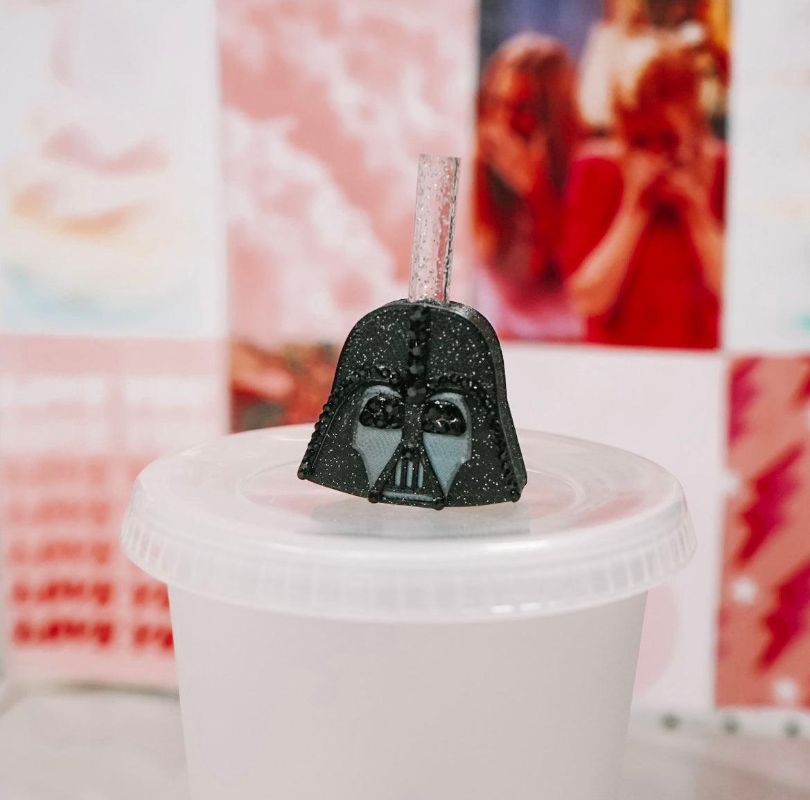 Crystal Father Straw Charm