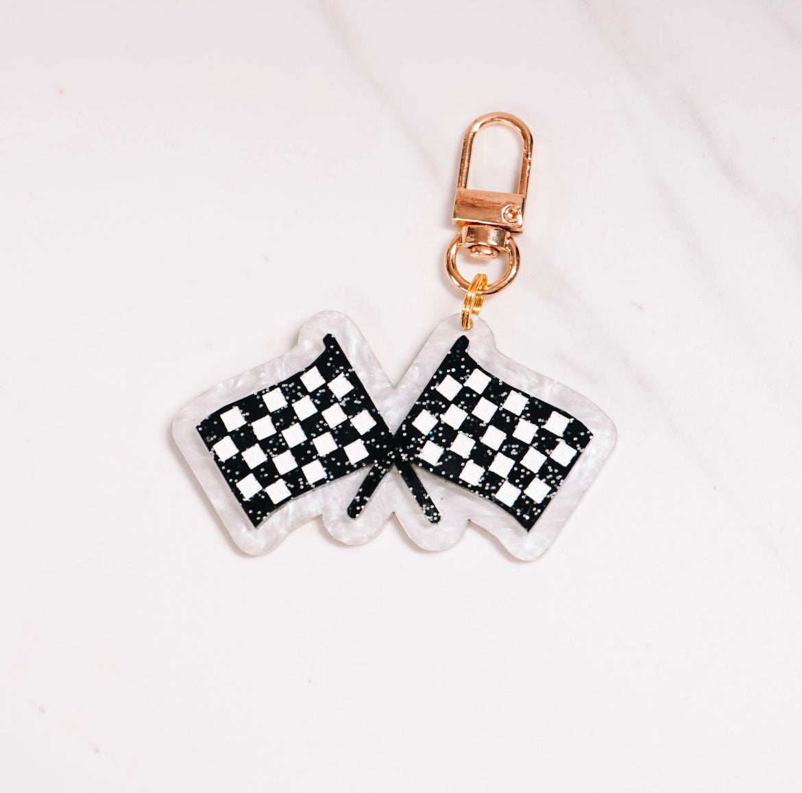 Checkered Flag Bag Charm