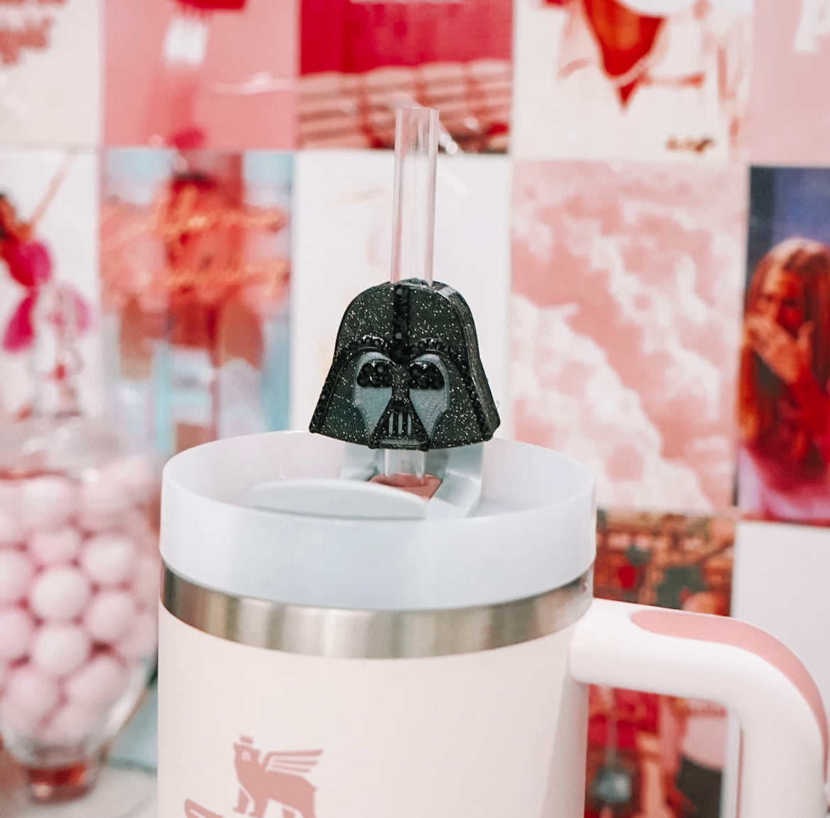 Crystal Father Straw Charm