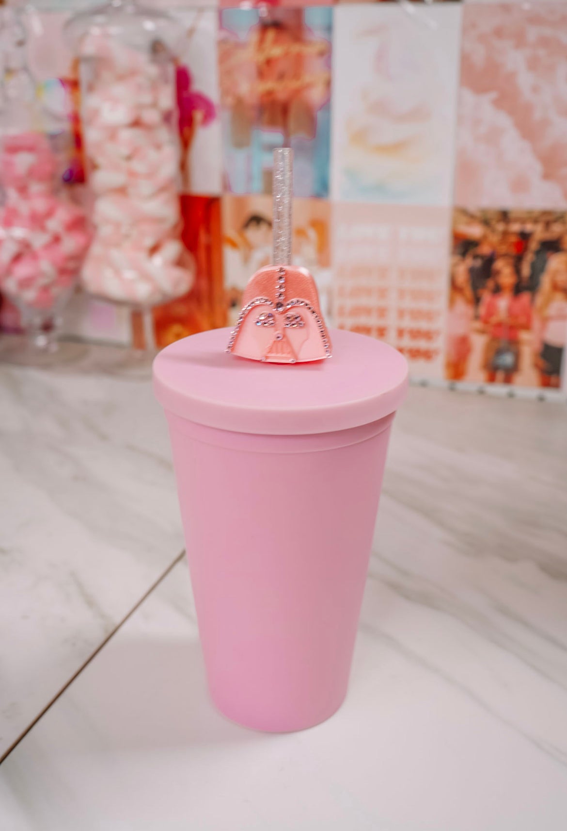 Crystal Father Straw Charm